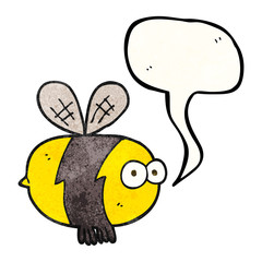 speech bubble textured cartoon bee