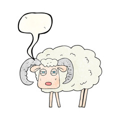 speech bubble textured cartoon ram