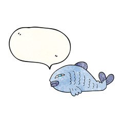 speech bubble textured cartoon fish