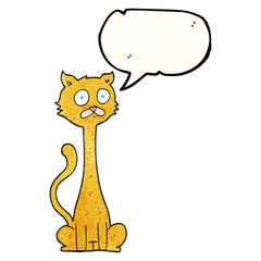 speech bubble textured cartoon cat