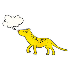 speech bubble textured cartoon leopard