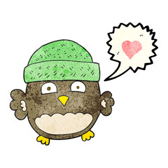speech bubble textured cartoon cute owl