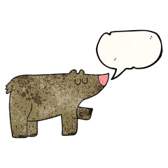 speech bubble textured cartoon bear