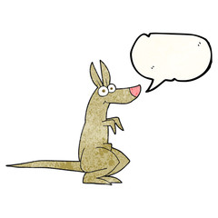 speech bubble textured cartoon kangaroo