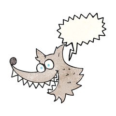 speech bubble textured cartoon crazy wolf