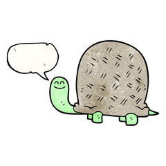 speech bubble textured cartoon tortoise