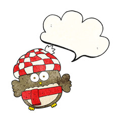 speech bubble textured cartoon cute owl