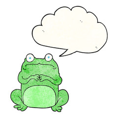 speech bubble textured cartoon nervous frog