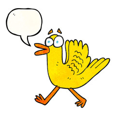 speech bubble textured cartoon flapping duck