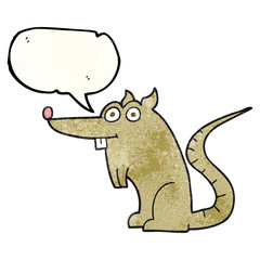 speech bubble textured cartoon rat