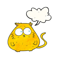 speech bubble textured cartoon fat cat