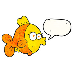 funny speech bubble textured cartoon fish