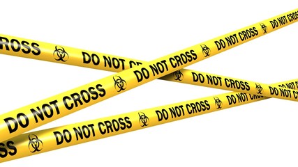 biohazard danger tape - isolated