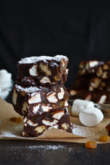 Chocolate Fudge with raisins, nuts and marshmallow
