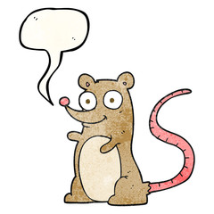 speech bubble textured cartoon mouse