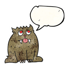 speech bubble textured cartoon beast