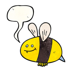 speech bubble textured cartoon bee