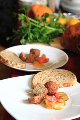 fish meat balls with bread