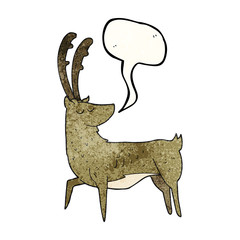 speech bubble textured cartoon manly stag