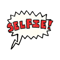 speech bubble textured cartoon selfie symbol