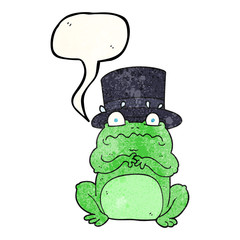 speech bubble textured cartoon wealthy toad