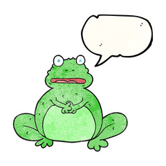 speech bubble textured cartoon frog