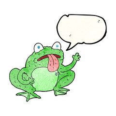 speech bubble textured cartoon frog