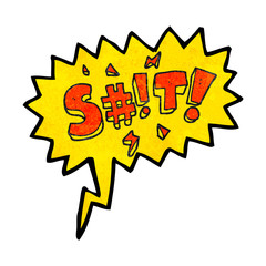 speech bubble textured cartoon obscured swearword