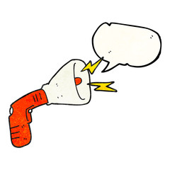 speech bubble textured cartoon megaphone