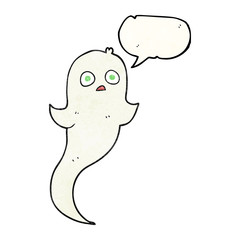 speech bubble textured cartoon halloween ghost