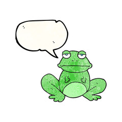 speech bubble textured cartoon frog