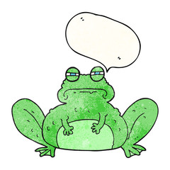 speech bubble textured cartoon frog