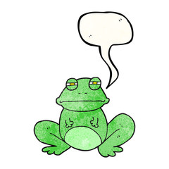 speech bubble textured cartoon frog