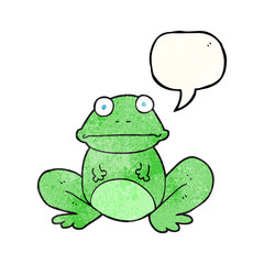 speech bubble textured cartoon frog