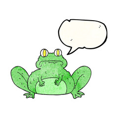 speech bubble textured cartoon frog