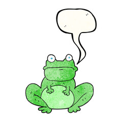 speech bubble textured cartoon frog