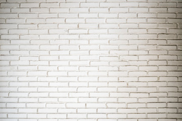 Old vintage white brick wall, abstract pattern background.