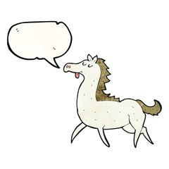 speech bubble textured cartoon horse