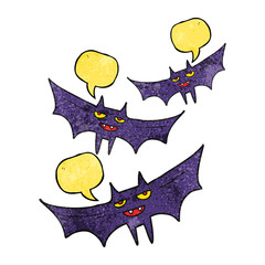 speech bubble textured cartoon halloween bat