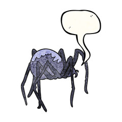 speech bubble textured cartoon creepy spider