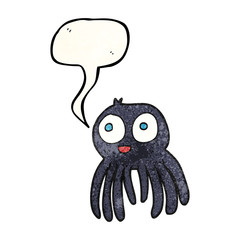 speech bubble textured cartoon spider