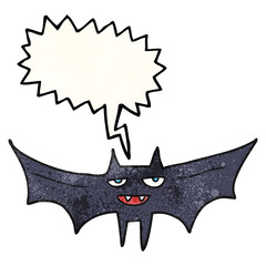 speech bubble textured cartoon halloween bat
