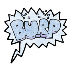 speech bubble textured cartoon burp text