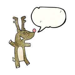 speech bubble textured cartoon reindeer