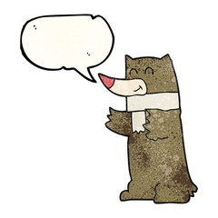 speech bubble textured cartoon bear
