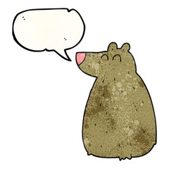 speech bubble textured cartoon bear