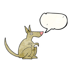 speech bubble textured cartoon kangaroo