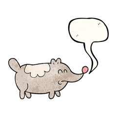 speech bubble textured cartoon small fat dog