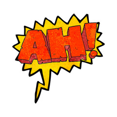 speech bubble textured cartoon AH! shout