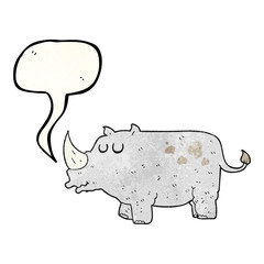 speech bubble textured cartoon rhino